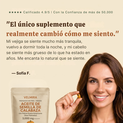 Cápsulas de Aceite de Semilla de Calabaza Velmira™