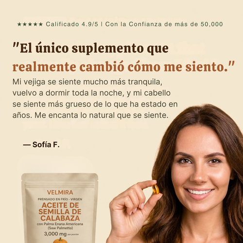 Cápsulas de Aceite de Semilla de Calabaza Velmira™