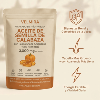 Cápsulas de Aceite de Semilla de Calabaza Velmira™