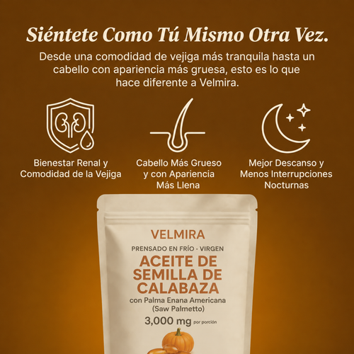 Cápsulas de Aceite de Semilla de Calabaza Velmira™