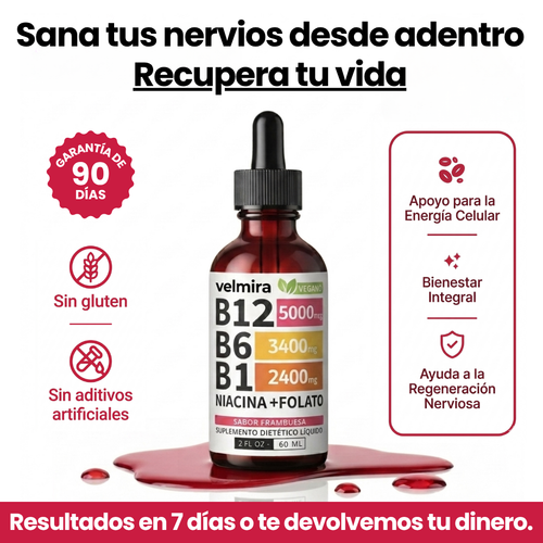 Velmira™ Gotas Naturales de Vitamina B12 Líquida
